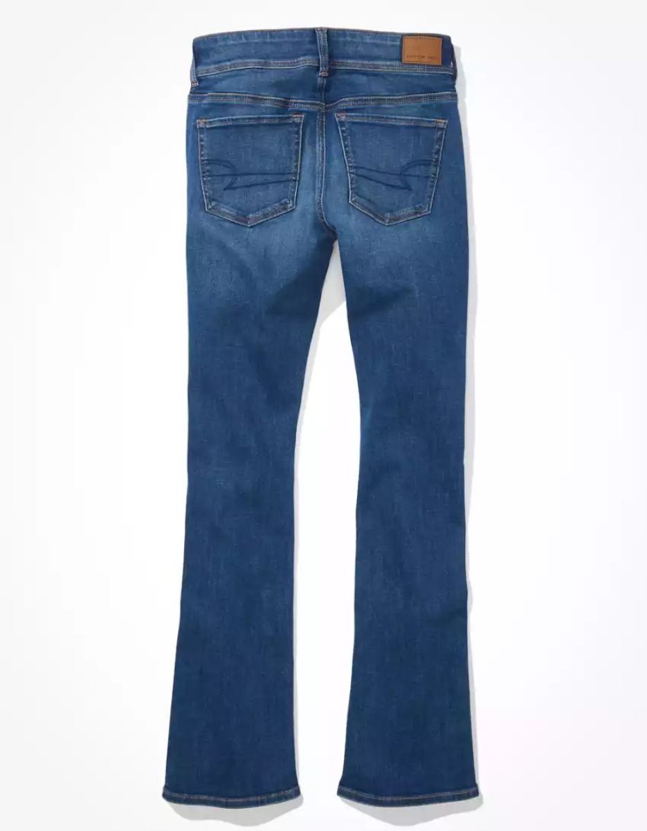 Jean American Eagle AE Ne(x)t Level Low-Rise Kick Bootcut Bleu Femme | LRE-57732848